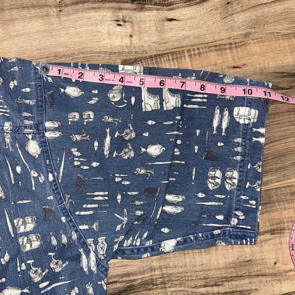 Mens Medium Vintage Woolrich Tackle/Fish Button Down Short Sleeve Polo‎ - Picture 8 of 8